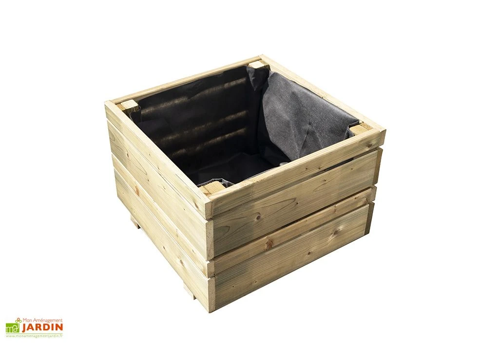 Bac à Fleurs Carré En Bois Traité Oslo - 38 Litres 3 Bac à Fleurs Carré En Bois Traité Oslo - 38 Litres