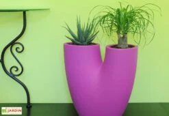 Pot De Fleurs En Polyéthylène Bilobo – 50 X 25 X 50 Cm -Garantia Boutique bac a fleurs fuchsia 1