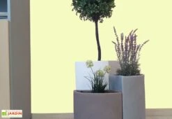 Pot De Fleurs En Polyéthylène Petalo - Ø 50 X 50 Cm -Garantia Boutique bac a fleurs tabac gris blanc