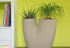 Pot De Fleurs En Polyéthylène Bilobo – 50 X 25 X 50 Cm -Garantia Boutique bac a fleurs tabac 1