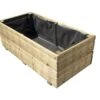 Bac à Fleurs Rectangulaire En Bois Traité Oslo - 79 Litres -Garantia Boutique bac afleurs rectangulaire en bois de pin