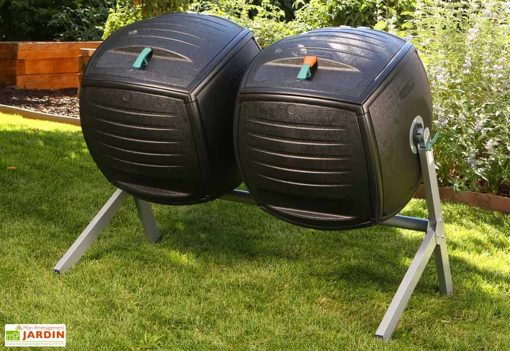 Composteur Rotatif Double 2x189L Polyéthylène Lifetime 4 Composteur Rotatif Double 2x189L Polyéthylène Lifetime – Image 2