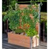 Bac Potager En Bois Douglas Et Aluminium 75 X 35 X 136 Cm -Garantia Boutique bac potager bois aluminium