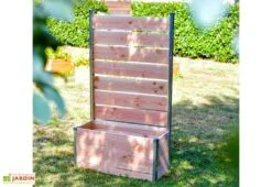 Bac Potager En Bois Douglas Et Aluminium 75 X 35 X 136 Cm -Garantia Boutique bac potager bois douglas aluminium