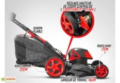 Tondeuse à Gazon électrique Autotractée 1800 W - 46 Cm -Garantia Boutique caracteristiques techniques tondeuse electrique elem garden