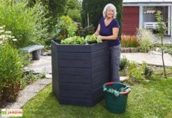 Garantia Carré Potager Empilable En Polypropylène Ergo 110 Cm (Lot De 2) -Garantia Boutique carre potager ergo polypropylene garantia imitation bois 1