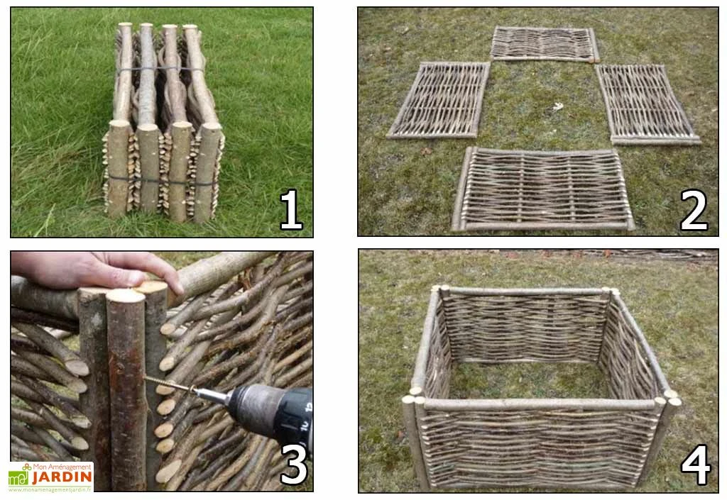 Carré Potager En Noisetier 1,50x1,50m 4 Carré Potager En Noisetier 1,50x1,50m – Image 2