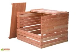Composteur En Bois Douglas 1800 L – 145 X 125 X 105 Cm -Garantia Boutique composteur jardin bois imputrescible douglas 1800l