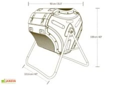Composteur Rotatif 303L En Polyéthylène Lifetime -Garantia Boutique composteur polyethylene lifetime 303 l