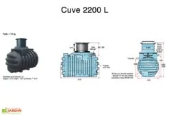 Cuve Rétention D'Eau De Pluie 2200 L -Garantia Boutique cuve enterree 2200 l
