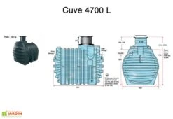 Cuve Rétention D'Eau De Pluie 4700 L -Garantia Boutique cuve enterree 4700 l