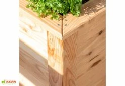 Jardinière En Bois De Mélèze Bac Potager 100 X 65 X 66 Cm -Garantia Boutique details angle bac potager 100x66cm