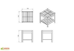 Carré Potager Sur Pieds En Bois Autoclave Brun - 75 X 75 X 79 Cm -Garantia Boutique dimensions carre potager bois 1