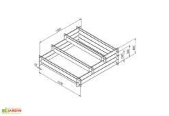Carré Potager 3 étages En Bois Autoclave Brun – 120 X 120 X 40 Cm -Garantia Boutique dimensions potager bois