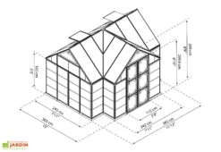 Serre De Jardin Polycarbonate Et Aluminium Victory Orangerie - 11 M² -Garantia Boutique dimensions serre jardin orangerie palram