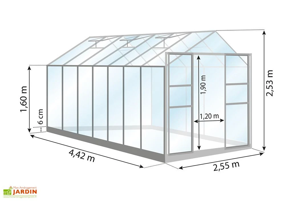Serre De Jardin En Verre Trempé Lams 11,3 M² - Laurus Vert 4 Serre De Jardin En Verre Trempé Lams 11,3 M² - Laurus Vert – Image 2