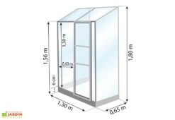 Serre De Jardin Adossée En Verre Lams 0,9 M² - Melissa Alu Naturel 11 Serre De Jardin Adossée En Verre Lams 0,9 M² - Melissa Alu Naturel -Garantia Boutique dimensions serre lams melissa 0 90m2