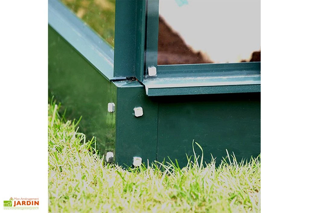Serre De Jardin En Verre Trempé Lams 7,3 M² - Allium Vert 6 Serre De Jardin En Verre Trempé Lams 7,3 M² - Allium Vert – Image 4