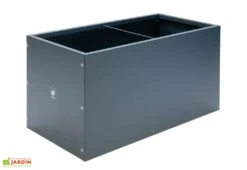Jardinière Rectangulaire En Métal Thermolaqué Gris Anthracite -Garantia Boutique ensemble jardiniere2 hg