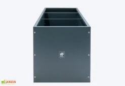 Jardinière Rectangulaire En Métal Thermolaqué Gris Anthracite -Garantia Boutique face cote ardiniere