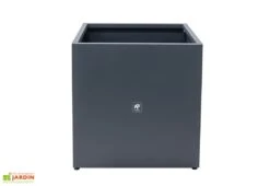 Jardinière Cube En Métal Thermolaqué - 70 X 70 X 70 Cm -Garantia Boutique face jardiniere anthracite hg 1