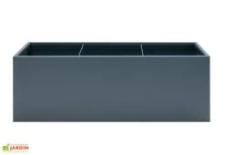 Jardinière Rectangulaire En Métal Thermolaqué Gris Anthracite -Garantia Boutique face jardiniere hg