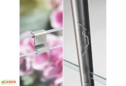 Serre De Jardin En Verre Trempé Lams 7,3 M² - Allium Vert 12 Serre De Jardin En Verre Trempé Lams 7,3 M² - Allium Vert -Garantia Boutique fixation vitrage serre lams par clips a ressorts 4