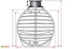 Cuve Recuperateur Eau Enterree 6000 L -Garantia Boutique g0001283 face