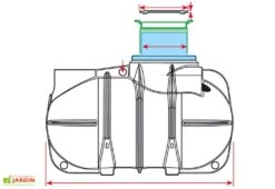 Cuve Recuperateur Eau Enterree 2000 L -Garantia Boutique g0002243 cote