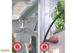 Serre De Jardin Adossée En Verre Lams 0,9 M² - Melissa Alu Naturel 12 Serre De Jardin Adossée En Verre Lams 0,9 M² - Melissa Alu Naturel -Garantia Boutique garantie joints structure alu serre lams
