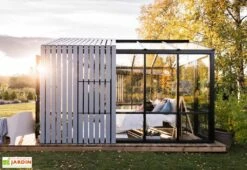 Serre De Jardin Bois Et Verre Trempé Avec Panneaux Occultants – Hibiscus -Garantia Boutique jardin hiver bois design stali