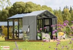 Serre De Jardin Bois Et Verre Trempé Avec Panneaux Occultants – Hibiscus -Garantia Boutique jardin hiver bois verre panneaux occultants stali