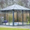Jardin D’Hiver GARDA Gris Anthracite 5,95 X 5,17 X 3,32 M -Garantia Boutique jardin hiver ferme gazebo hexagonal garda gris anthracite 597x517x332cm 2