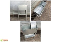 Jardinière Potager Sur Pieds En Acier Galvanisé - 50 X 20 X 80 Cm – Bords Droits -Garantia Boutique jardiniere acier bords droits