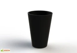 Jardinière En Béton Fibré Conik 50 – Ø 50 X 70 Cm -Garantia Boutique jardiniere beton conik 50 noir