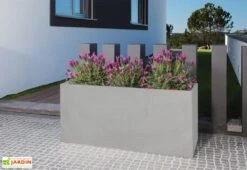 Jardinière En Béton Fibré Retkube 120 (120x40) -Garantia Boutique jardiniere beton fibre 120x40cm gris