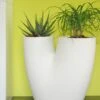 Pot De Fleurs En Polyéthylène Bilobo – 50 X 25 X 50 Cm -Garantia Boutique jardiniere blanche 1
