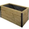 Solid Jardinière En Bois De Pin Traité 50 X 100 X 50 Cm -Garantia Boutique jardiniere bois pin traite solid