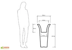 Pot De Fleurs En Polyéthylène Flos – Ø 58 X 100 Cm -Garantia Boutique jardiniere dimensions