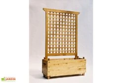 Bac à Fleurs Avec Treillis En Bois De Châtaignier Lasuré – Renaissance