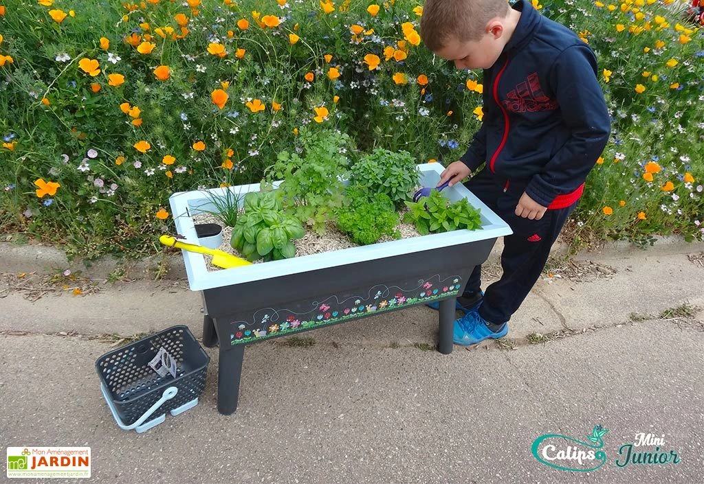 Jardinière Enfant Calipso Mini Junior + Panier Et Acc. – Bleu Pastel 5 Jardinière Enfant Calipso Mini Junior + Panier Et Acc. – Bleu Pastel – Image 3