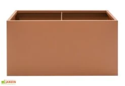 Jardinière Rectangulaire En Métal Thermolaqué Couleur Rouille -Garantia Boutique jardiniere face