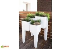 Jardinière Design Kiga XL 4 Bacs Blanche -Garantia Boutique jardiniere kiga polypropylene blanche 6