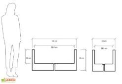 Jardinière Rectangulaire En Polyéthylène Atlantis 100 Cm (pls Coloris) -Garantia Boutique jardiniere plastique rotomoule double paroi 100cm couleurs 1