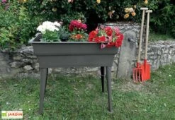 Jardinière Calipso Maxi Basic 40L + Pieds Amovibles – Taupe -Garantia Boutique jardiniere polypropylene 40l pieds amovibles calipso maxi basic taupe 2