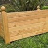Jardinière Rectangulaire En Bois De Châtaignier Lasuré - Oranger -Garantia Boutique jardiniere rectangulaire en bois 1