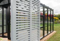 Serre De Jardin En Bois Et Verre Trempé Avec Panneaux Occultants – Lilas -Garantia Boutique panneaux occultants serre jardin bois stali design 04