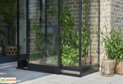 Halls Serre De Jardin Adossée En Verre Trempé Qube Lean-to 24 – 0,8 M² -Garantia Boutique porte coulissante mini serre murale