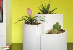 Pot De Fleurs En Polyéthylène Petalo - Ø 50 X 50 Cm -Garantia Boutique pot de fleurs blanc 5