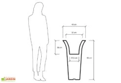 Pot De Fleurs Lumineux En Polyéthylène Domus – Ø 48 X 85 Cm -Garantia Boutique pot de fleurs jardin